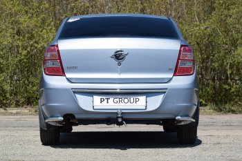 9 559 р. Защита заднего бампера PT GROUP угловая Ø38мм (НПС) CHEVROLET Cobalt 2019-  Chevrolet Cobalt (2019-2023) седан 2-ой рестайлинг (Нержавейка)  с доставкой в г. Кемерово. Увеличить фотографию 4