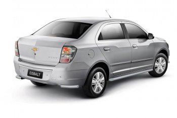 3 789 р. Защита заднего бампера PT GROUP угловая Ø38мм ИСКРА (ППК) CHEVROLET Cobalt 2019-  Chevrolet Cobalt (2019-2023) седан 2-ой рестайлинг (Сталь полимерным покрытием в цвет: серебристый ❞Искра❝)  с доставкой в г. Кемерово. Увеличить фотографию 1