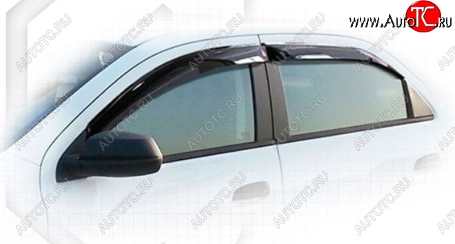 3 199 р. Дефлектора окон CA-Plastiс Chevrolet Cobalt седан дорестайлинг (2011-2016) (Classic полупрозрачный, Без хром.молдинга)  с доставкой в г. Кемерово