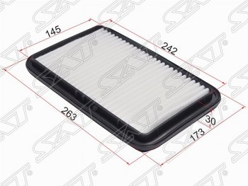 Фильтр воздушный двигателя SAT (1.3, 1.5, 263/242х173/145х03 mm) Chevrolet Cruze  HR51S,HR81S (2001-2008), Suzuki Ignis (2000-2008), Suzuki Wagon R  MC22S,VC12S (2000-2002)