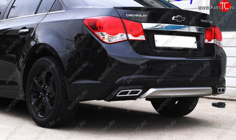 5 299 р. Накладка на задний бампер Extreem Chevrolet Cruze J300 седан рестайлинг (2012-2015) (Неокрашенная)  с доставкой в г. Кемерово
