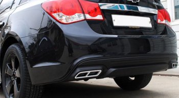 5 299 р. Накладка на задний бампер Extreem Chevrolet Cruze J300 седан рестайлинг (2012-2015) (Неокрашенная)  с доставкой в г. Кемерово. Увеличить фотографию 2