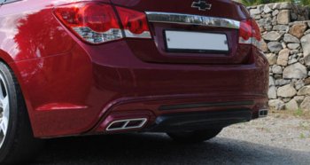 5 299 р. Накладка на задний бампер Extreem Chevrolet Cruze J300 седан рестайлинг (2012-2015) (Неокрашенная)  с доставкой в г. Кемерово. Увеличить фотографию 5