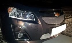 1 599 р. Сетка в решетку радиатора Russtal Chevrolet Cruze J305 хэтчбек рестайлинг (2012-2015) (хром)  с доставкой в г. Кемерово. Увеличить фотографию 3