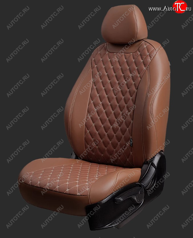 14 999 р. Чехлы для сидений Lord Autofashion Байрон (экокожа, спинка 60/40, 2 П- и 1 Г-образных подголовника)  Chevrolet Cruze ( J300,  J305,  J308) (2009-2015) седан дорестайлинг, хэтчбек дорестайлинг, седан рестайлинг, универсал рестайлинг, хэтчбек рестайлинг (Тёмно-коричневый, вставка тёмно-коричневая, строчка бежевая)  с доставкой в г. Кемерово