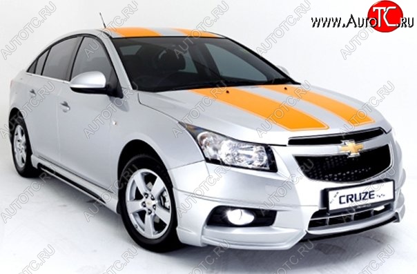 3 999 р. Накладка на передний бампер Extrime Chevrolet Cruze J305 хэтчбек дорестайлинг (2009-2012) (Неокрашенная)  с доставкой в г. Кемерово