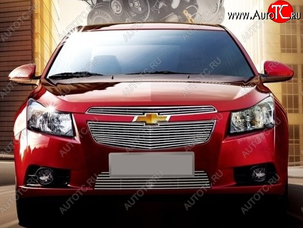 6 749 р. Декоративные вставки решетки радиатора и переднего бампера CT Chevrolet Cruze J305 хэтчбек рестайлинг (2012-2015) (Неокрашенная)  с доставкой в г. Кемерово