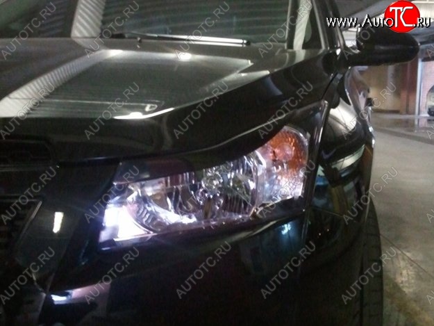 999 р. Реснички на фары CT Chevrolet Cruze J305 хэтчбек дорестайлинг (2009-2012) (Неокрашенные)  с доставкой в г. Кемерово