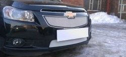 1 559 р. Нижняя сетка на бампер Russtal (хром) Chevrolet Cruze J305 хэтчбек дорестайлинг (2009-2012)  с доставкой в г. Кемерово. Увеличить фотографию 2