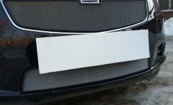 1 559 р. Нижняя сетка на бампер Russtal (хром) Chevrolet Cruze J305 хэтчбек дорестайлинг (2009-2012)  с доставкой в г. Кемерово. Увеличить фотографию 5