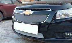 1 559 р. Нижняя сетка на бампер Russtal (хром) Chevrolet Cruze J305 хэтчбек дорестайлинг (2009-2012)  с доставкой в г. Кемерово. Увеличить фотографию 6