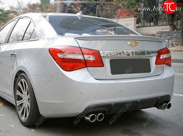2 999 р. Лип спойлер CT Chevrolet Cruze J300 седан дорестайлинг (2009-2012) (Неокрашенный)  с доставкой в г. Кемерово