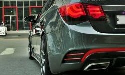 7 799 р. Задний бампер CT v1 Chevrolet Cruze J300 седан рестайлинг (2012-2015) (Неокрашенный)  с доставкой в г. Кемерово. Увеличить фотографию 3