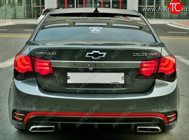 7 799 р. Задний бампер CT v1 Chevrolet Cruze J300 седан рестайлинг (2012-2015) (Неокрашенный)  с доставкой в г. Кемерово