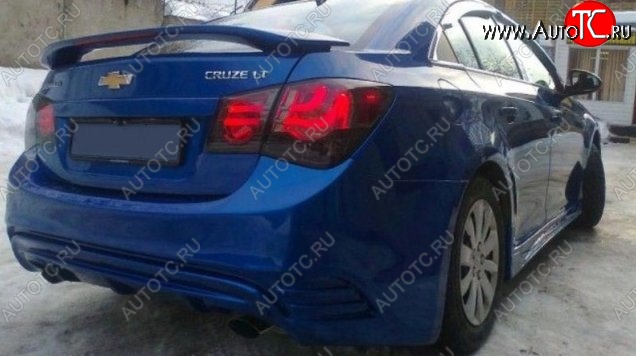 6 699 р. Задний бампер Sport Chevrolet Cruze J300 седан рестайлинг (2012-2015) (Неокрашенный)  с доставкой в г. Кемерово