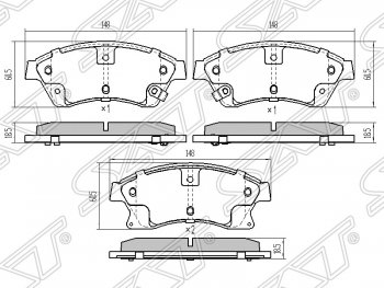 1 299 р. Колодки тормозные передние SAT (диски 276мм) Chevrolet Cruze J300 седан дорестайлинг (2009-2012)  с доставкой в г. Кемерово. Увеличить фотографию 1