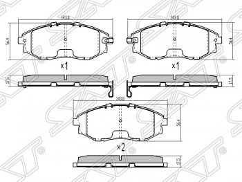 1 269 р. Колодки тормозные SAT (передние) Chevrolet Epica V250 (2006-2012)  с доставкой в г. Кемерово. Увеличить фотографию 1