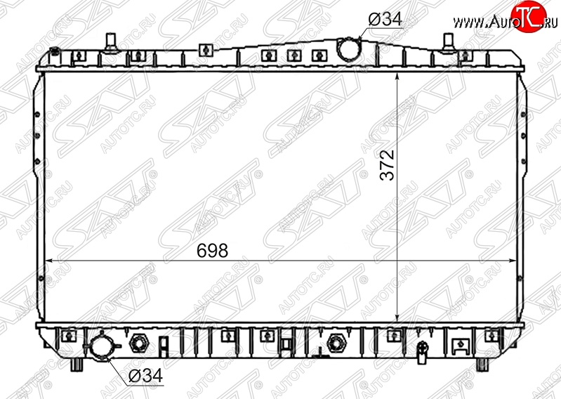 5 499 р. Радиатор двигателя SAT (пластинчатый, 1.4/1.6/1.8, МКПП/АКПП) Chevrolet Rezzo (2000-2008)  с доставкой в г. Кемерово
