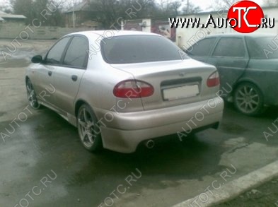 4 449 р. Накладка на задний бампер CT Chevrolet Lanos T100 седан (2002-2017) (Неокрашенная)  с доставкой в г. Кемерово