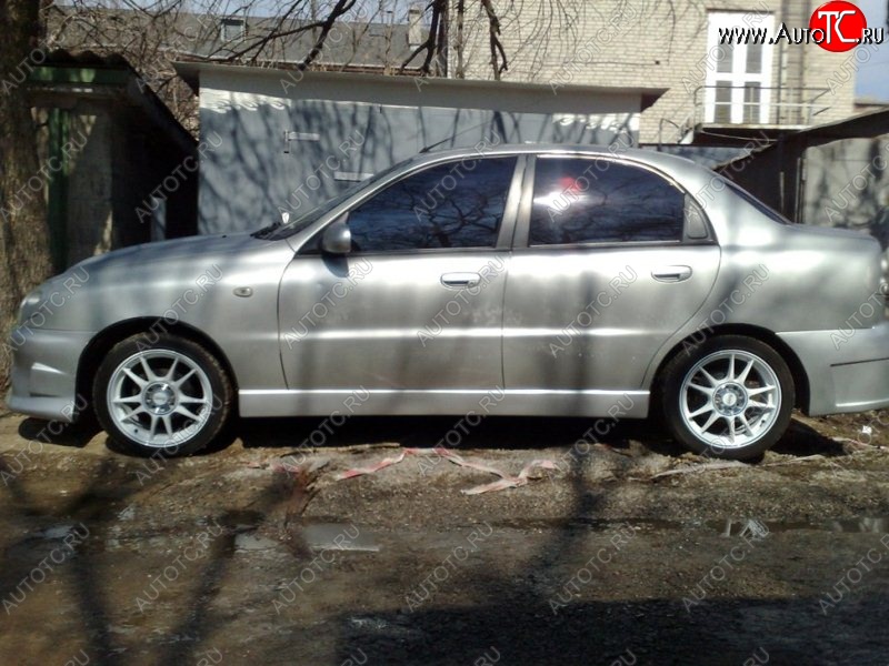 4 399 р. Пороги накладки CT Daewoo Lanos T150 рестайлинг, седан (2000-2009) (Неокрашенные)  с доставкой в г. Кемерово