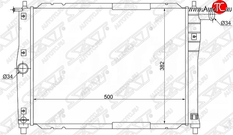 5 349 р. Радиатор двигателя SAT (пластинчатый, МКПП) Chevrolet Lanos T100 седан (2002-2017)  с доставкой в г. Кемерово