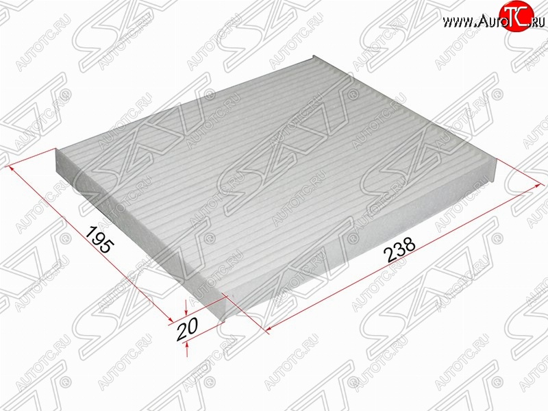 251 р. Фильтр салонный SAT (238х195х20 mm)  Chevrolet Lanos ( T100,  T150,  седан) (1997-2017), Daewoo Sense  Т100 (1997-2008), ЗАЗ Chance ( седан,  хэтчбэк) (2009-2017), ЗАЗ Sens ( седан,  хэтчбэк) (2007-2017)  с доставкой в г. Кемерово