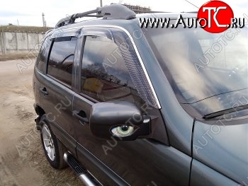 2 559 р. Дефлектора окон CA-Plastic  Chevrolet Niva  2123 (2009-2020), Лада 2123 (Нива Шевроле) (2009-2020) (Серия Art белая, Без хром.молдинга)  с доставкой в г. Кемерово