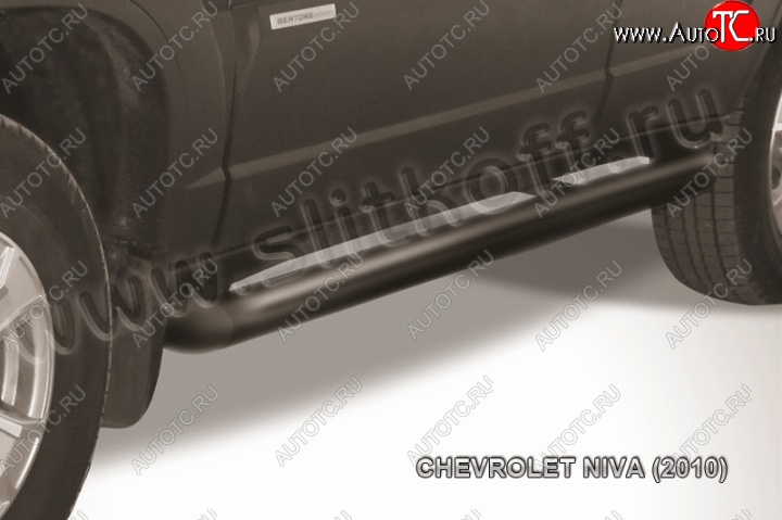 10 599 р. Защита порогов d76 труба Slitkoff Chevrolet Niva 2123 рестайлинг (2009-2020) (Нержавейка, Полированная)  с доставкой в г. Кемерово