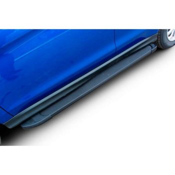 Пороги алюминиевые Slitkoff Chevrolet Niva  2123 (2009-2020) рестайлинг (Optima Black )