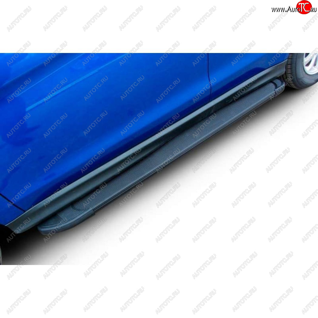 13 099 р. Пороги алюминиевые Slitkoff  Chevrolet Niva  2123 (2009-2020) рестайлинг (Optima Black )  с доставкой в г. Кемерово