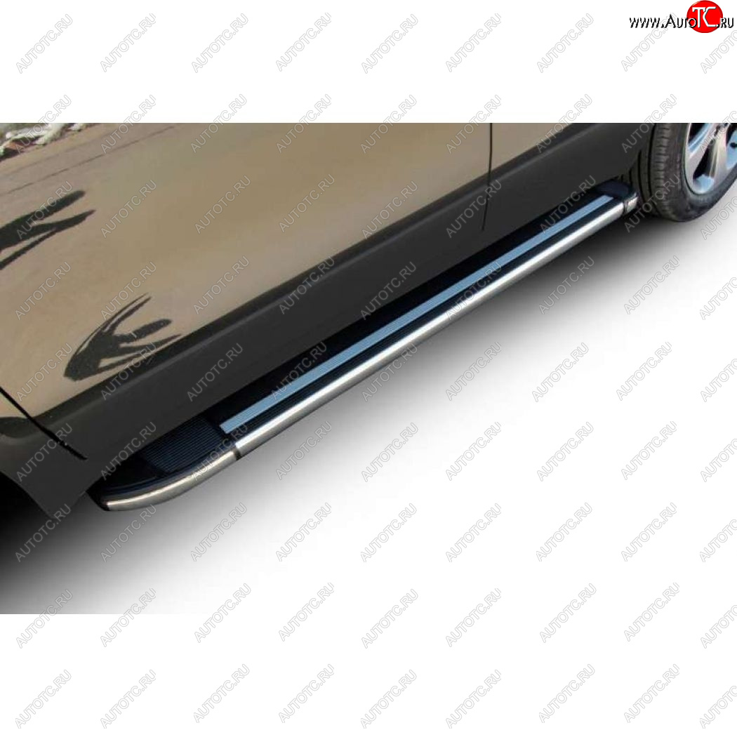 10 999 р. Пороги алюминиевые Slitkoff  Chevrolet Niva  2123 (2009-2020) рестайлинг (Luxe Black)  с доставкой в г. Кемерово