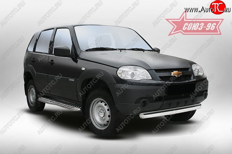 13 229 р. Защита переднего бампера из овальной трубы (d75х42) от Souz-96  Chevrolet Niva  2123 (2009-2020), Лада 2123 (Нива Шевроле) (2009-2021)  с доставкой в г. Кемерово