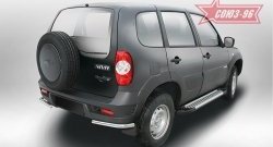 Защита заднего бампера из двойных боковых уголков (d42) Souz-96 Chevrolet Niva 2123 рестайлинг (2009-2020)