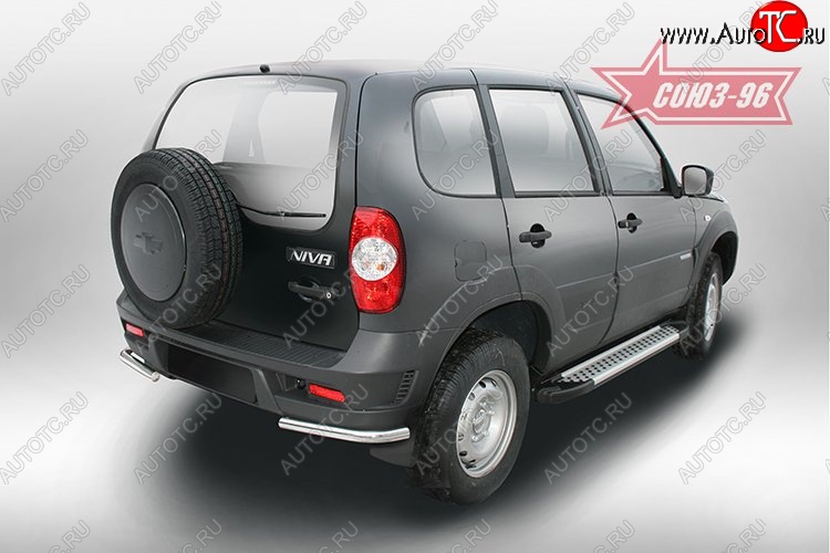 7 829 р. Защита заднего бампера из двойных боковых уголков (d42) Souz-96 Chevrolet Niva 2123 рестайлинг (2009-2020)  с доставкой в г. Кемерово