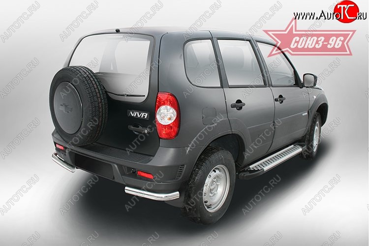 8 819 р. Защита заднего бампера из двух боковых уголков (d60) от Souz-96  Chevrolet Niva  2123 (2009-2020), Лада 2123 (Нива Шевроле) (2009-2021)  с доставкой в г. Кемерово