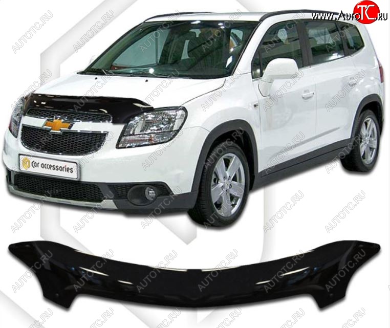 2 099 р. Дефлектор капота CA-Plastic Chevrolet Orlando (2011-2018) (серия Classic черный, Без надписи) с доставкой в г. Кемерово Увеличить фотографию 1 2 099 р. Дефлектор капота CA-Plastic Chevrolet Orlando (2011-2018) (серия Classic черный, Без надписи) с доставкой в г. Кемерово