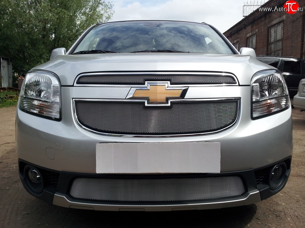 1 539 р. Сетка в решетку радиатора (нижняя) Russtal Chevrolet Orlando (2011-2018) (хром)  с доставкой в г. Кемерово