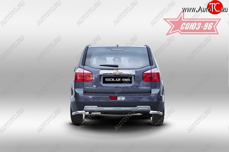 9 899 р. Защита заднего бампера из боковых уголков Souz-96 (d60) Chevrolet Orlando (2011-2018)  с доставкой в г. Кемерово