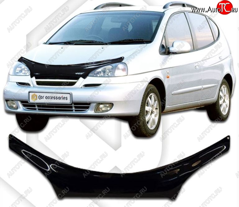 2 199 р. Дефлектор капота CA-Plastiс exclusive Chevrolet Rezzo (2000-2008) (Classic черный, Без надписи) с доставкой в г. Кемерово Увеличить фотографию 1 2 199 р. Дефлектор капота CA-Plastiс exclusive Chevrolet Rezzo (2000-2008) (Classic черный, Без надписи) с доставкой в г. Кемерово