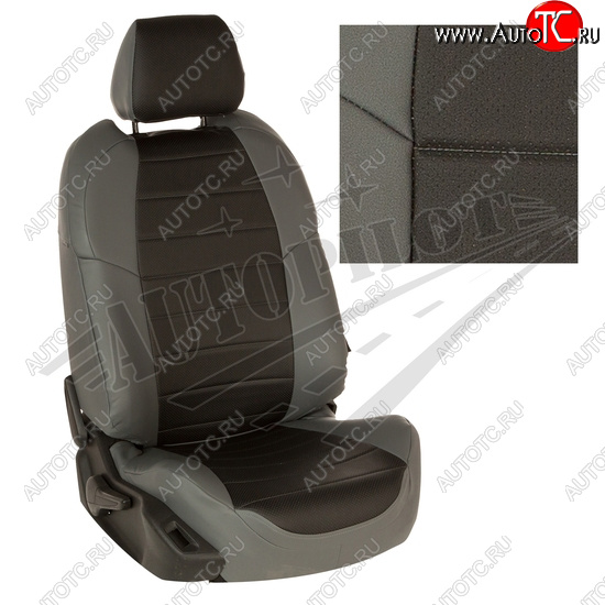 13 649 р. Чехлы сидений AUTOPILOT Экокожа (задние спинка и сиденье 40/60)  Chevrolet Spark  M300 (2010-2022) дорестайлинг, 2-ой рестайлинг (Серый + Черный)  с доставкой в г. Кемерово