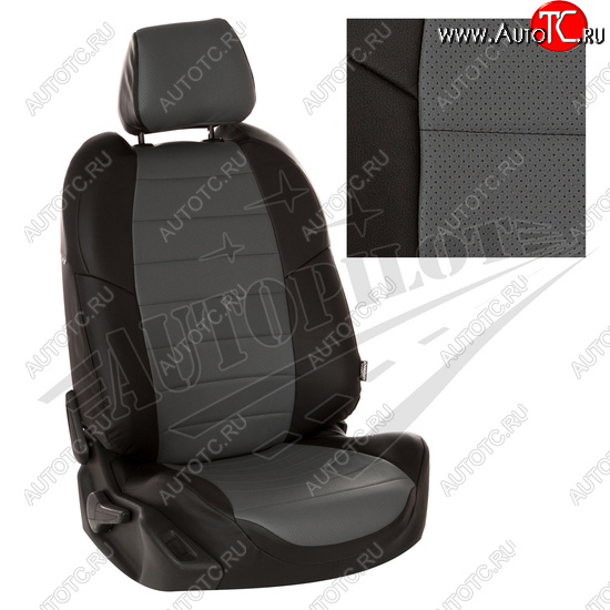 8 249 р. Чехлы сидений AUTOPILOT Экокожа (задние спинка и сиденье 40/60)  Chevrolet Spark  M300 (2010-2022) дорестайлинг, 2-ой рестайлинг (Черный + Серый)  с доставкой в г. Кемерово