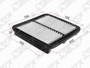 Фильтр воздушный двигателя SAT (202/184х185/168х32 mm) Chevrolet Spark  M200,250 (2005-2010), Daewoo Matiz ( M100,  M150) (1998-2016)