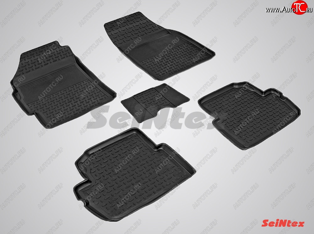 2 999 р. Износостойкие коврики в салон с высоким бортом SeiNtex Premium 4 шт. (резина)  Chevrolet Spark  M300 (2010-2015) дорестайлинг  с доставкой в г. Кемерово