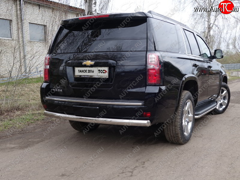 25 499 р. Защита заднего бампера (овальная) ТСС 75х42 мм  Chevrolet Tahoe  K2UC (2014-2021)  с доставкой в г. Кемерово