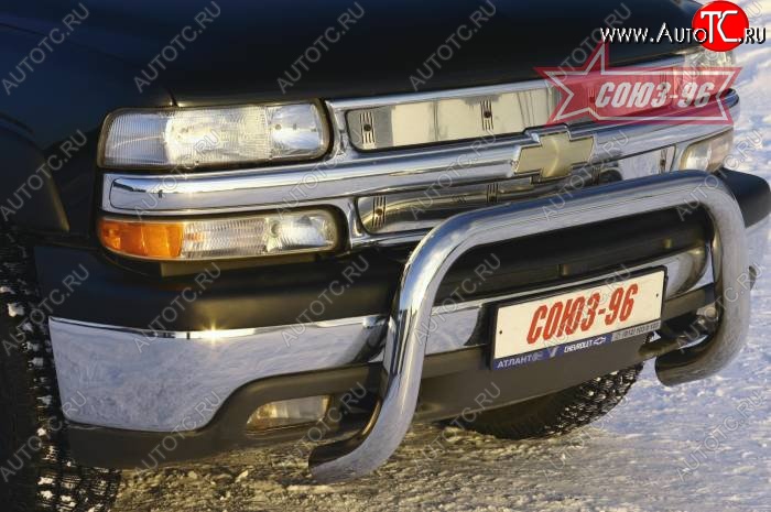 22 499 р. Защита переднего бампера Souz-96 (d76) Chevrolet Tahoe GMT900 5 дв. (2006-2013)  с доставкой в г. Кемерово