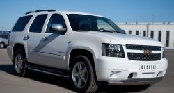 21 499 р. Защита переднего бампера (2 трубыØ76х42 мм, нержавейка) Russtal Chevrolet Tahoe GMT900 5 дв. (2006-2013)  с доставкой в г. Кемерово. Увеличить фотографию 3
