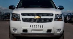 21 499 р. Защита переднего бампера (2 трубыØ76х42 мм, нержавейка) Russtal Chevrolet Tahoe GMT900 5 дв. (2006-2013)  с доставкой в г. Кемерово. Увеличить фотографию 4