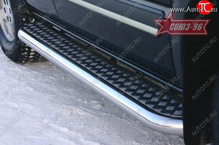 21 644 р. Защита порогов с листом Souz-96 (d76). Chevrolet Tahoe GMT900 5 дв. (2006-2013)  с доставкой в г. Кемерово