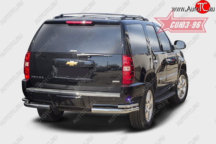 20 069 р. Защита заднего бампера из двойных боковых уголков Souz-96 (d76/42) Chevrolet Tahoe GMT900 5 дв. (2006-2013)  с доставкой в г. Кемерово