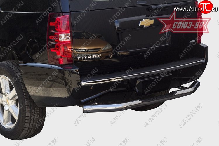 16 739 р. Защита заднего бампера с подножкой пластиковой (d76) Souz-96 Chevrolet Tahoe GMT900 5 дв. (2006-2013)  с доставкой в г. Кемерово